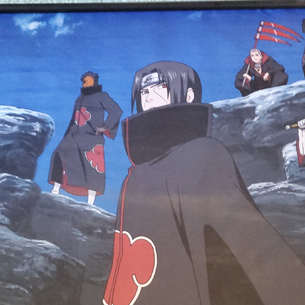 Anime Wall Art with Red and Black Design